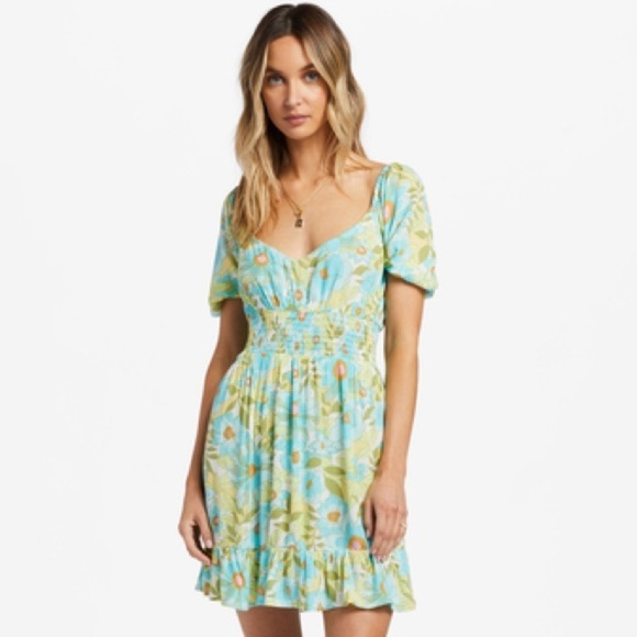 🔆BILLABONG🔆SOMETHING PRETTY DRESS FLORAL MINI VACATION CUTE! - Picture 10 of 14